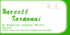 marcell korponai business card